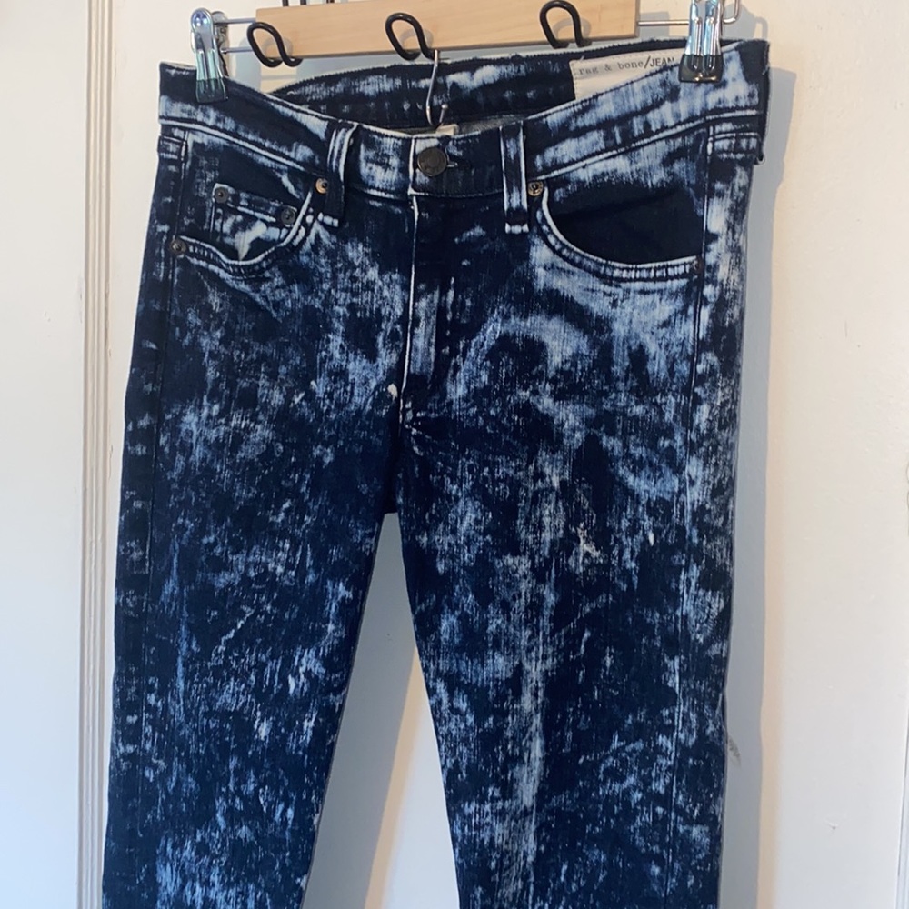 rag & bone skinny leg acid white wash jeans